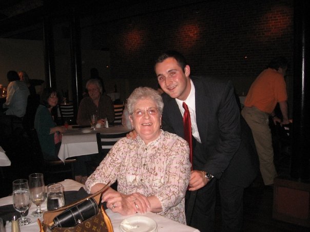 Ryan Miner with his grandmother Maureen Hann, celebrating his graduation from Duquesne University, Pittsburgh, May 2008