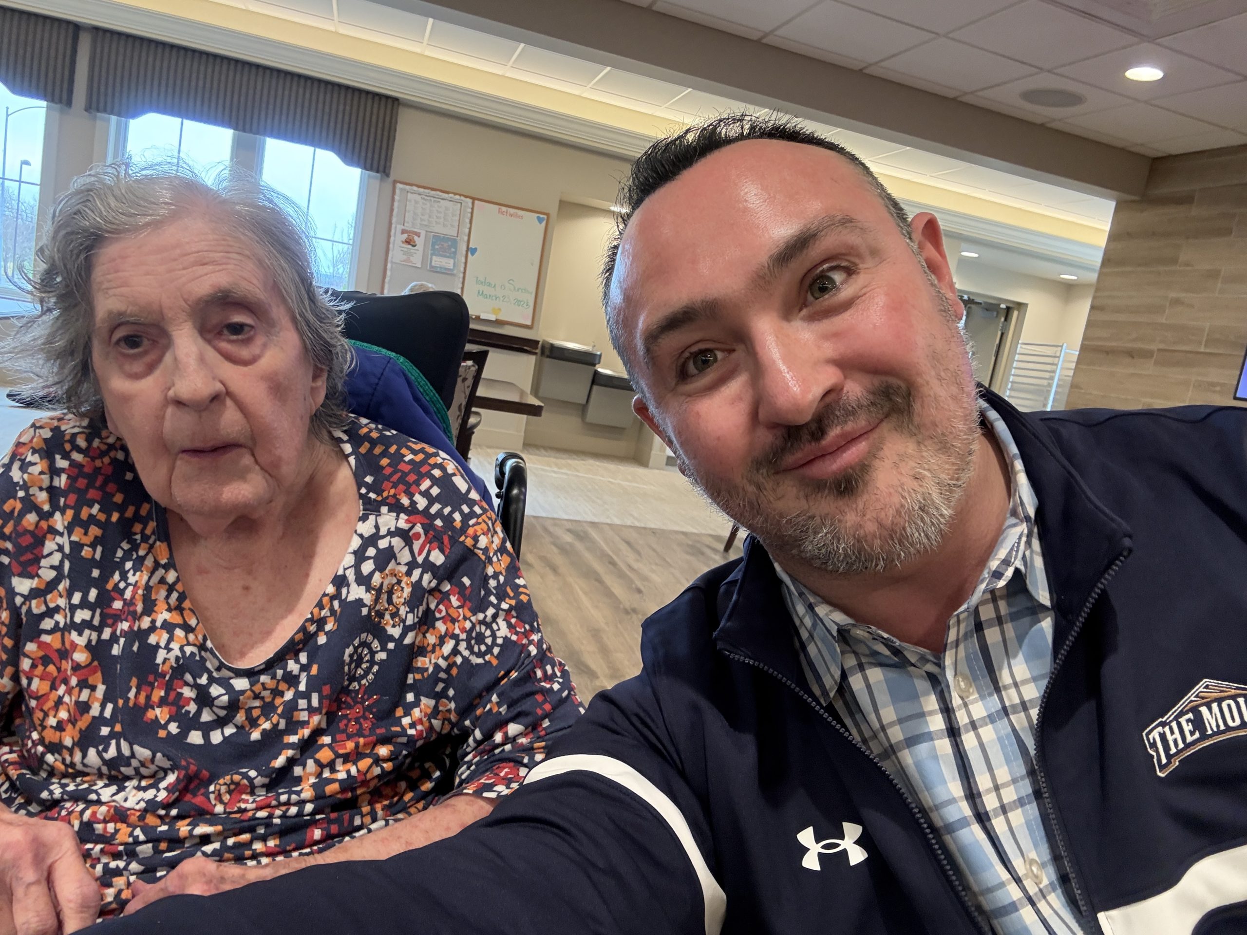 Ryan with his grandmother Maureen during her final months - the moment he asked about the Moon Landing